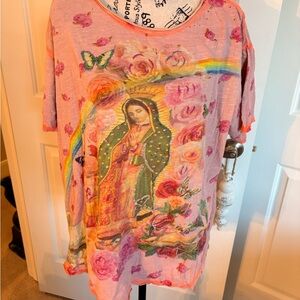 Magnolia Pearl Mary Spiritual Rose Tee #2997 NWT